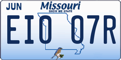 MO license plate EI0O7R