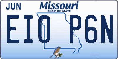 MO license plate EI0P6N
