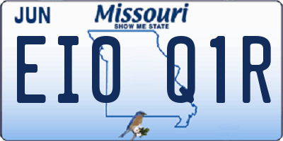 MO license plate EI0Q1R