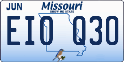 MO license plate EI0Q3O