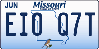 MO license plate EI0Q7T