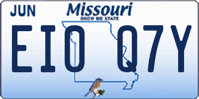 MO license plate EI0Q7Y