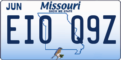MO license plate EI0Q9Z