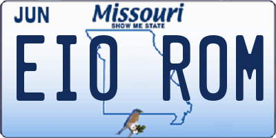 MO license plate EI0R0M