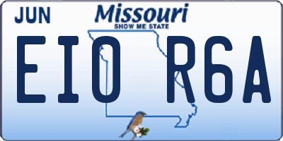 MO license plate EI0R6A