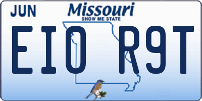 MO license plate EI0R9T