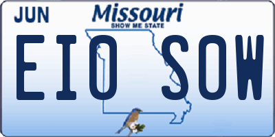 MO license plate EI0S0W