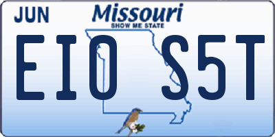 MO license plate EI0S5T