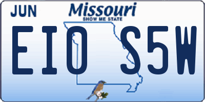 MO license plate EI0S5W