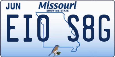 MO license plate EI0S8G