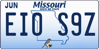 MO license plate EI0S9Z