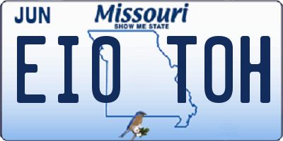 MO license plate EI0T0H