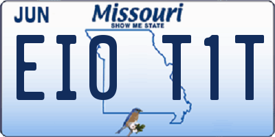 MO license plate EI0T1T
