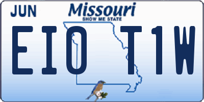 MO license plate EI0T1W