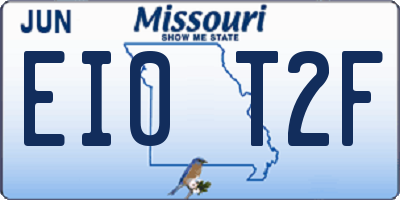 MO license plate EI0T2F