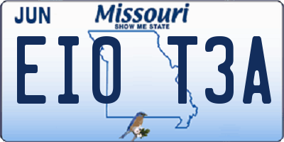 MO license plate EI0T3A