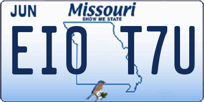 MO license plate EI0T7U