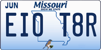 MO license plate EI0T8R