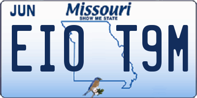 MO license plate EI0T9M