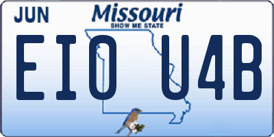 MO license plate EI0U4B