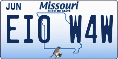 MO license plate EI0W4W