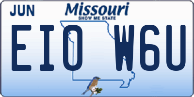 MO license plate EI0W6U
