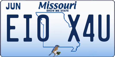 MO license plate EI0X4U