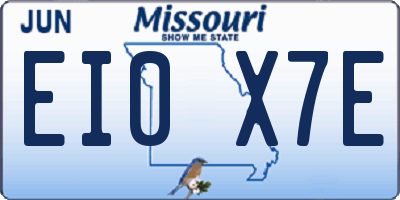 MO license plate EI0X7E