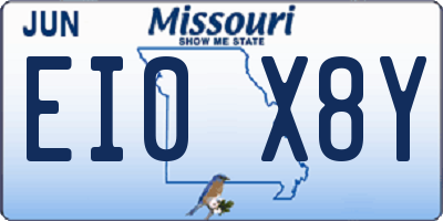 MO license plate EI0X8Y