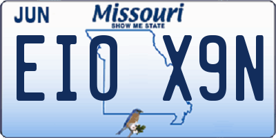 MO license plate EI0X9N