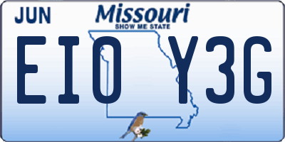 MO license plate EI0Y3G