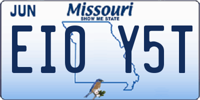 MO license plate EI0Y5T