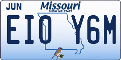MO license plate EI0Y6M