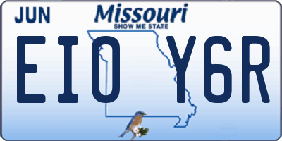 MO license plate EI0Y6R