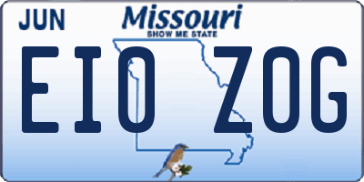 MO license plate EI0Z0G