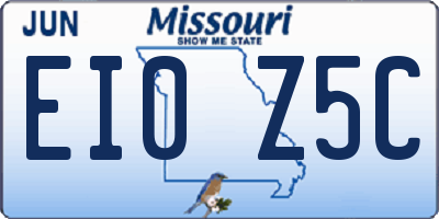 MO license plate EI0Z5C