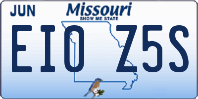 MO license plate EI0Z5S