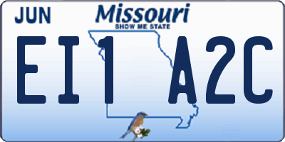 MO license plate EI1A2C