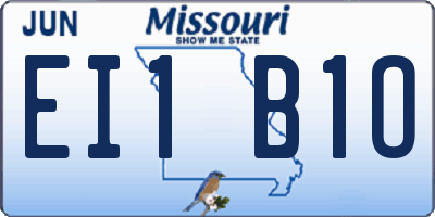 MO license plate EI1B1O