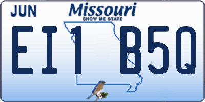 MO license plate EI1B5Q