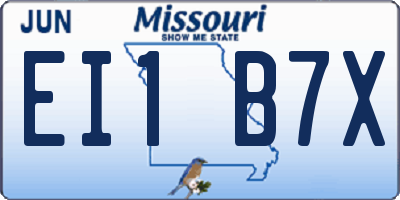 MO license plate EI1B7X