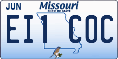 MO license plate EI1C0C