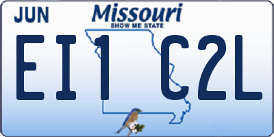 MO license plate EI1C2L