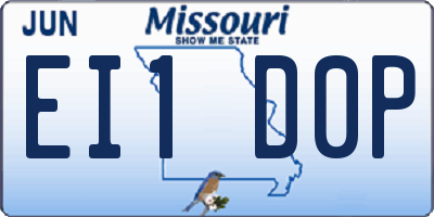 MO license plate EI1D0P