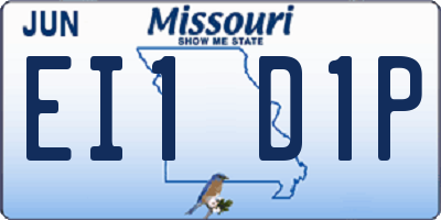 MO license plate EI1D1P