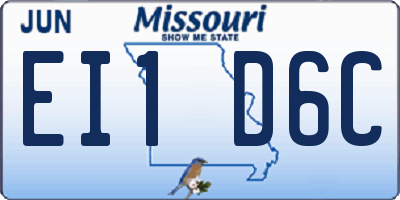 MO license plate EI1D6C