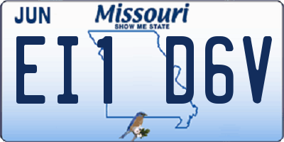 MO license plate EI1D6V