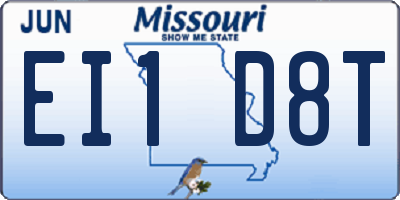 MO license plate EI1D8T