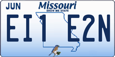 MO license plate EI1E2N