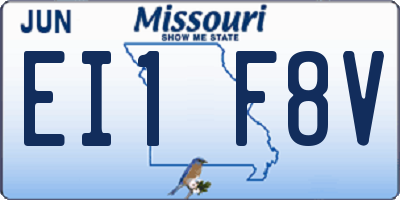 MO license plate EI1F8V